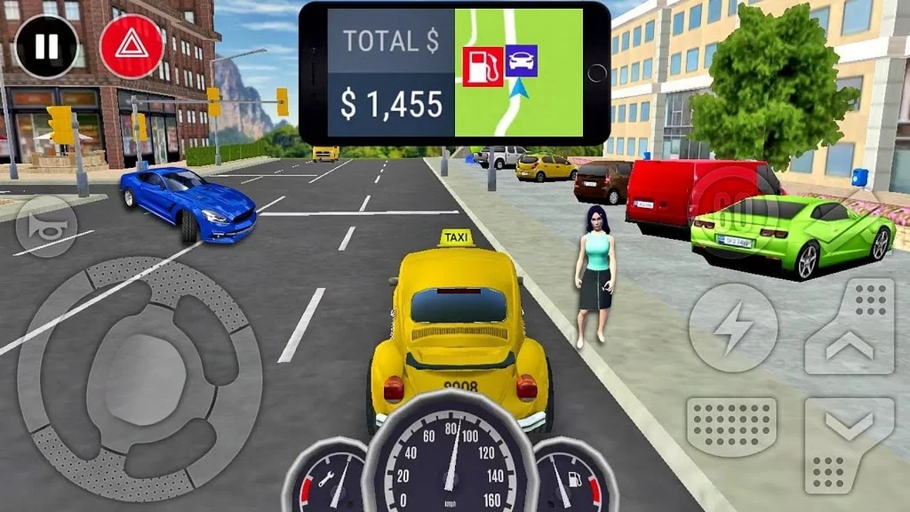 Taxi Game 2 MOD APK - Control del juego 