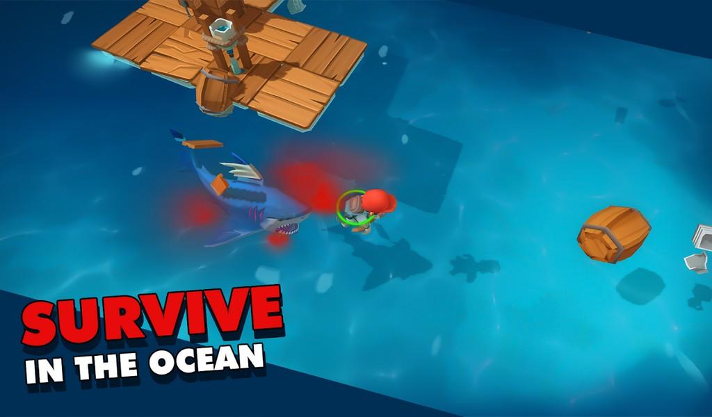 Epic Raft Fighting Zombie Shark Survival APK MOD imagen 1